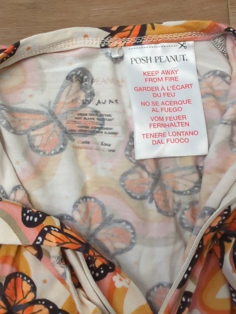 Posh Peanut Monarch Butterfly Ruffle Zip Footie, NB - Picture 3 of 7